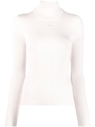 Courr&egrave;ges White High-neck Top