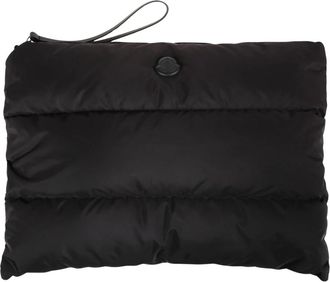 Moncler Caradoc Laptoptas - Heren - Toilettassen - Zwart - ONE Size - Leer - Tassen