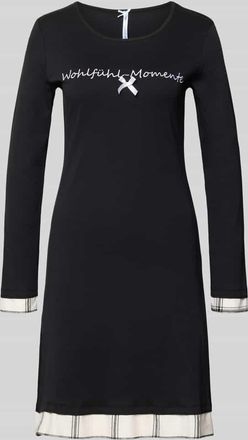 Louis & Louisa Nachthemd mit Statement-Stitching Modell Wohlfühl-Moment in Black, Größe XL