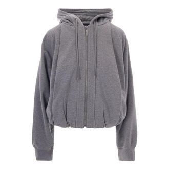 Sportmax Zip-throughs - Dames - Vesten met rits - Grijs - XS - Katoen - Hoodies & sweatvesten