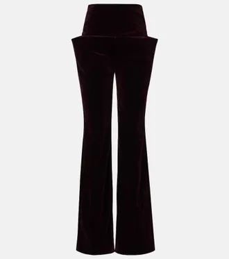 Alaia Ala&iuml;a Pantalones rectos de terciopelo de algod&oacute;n