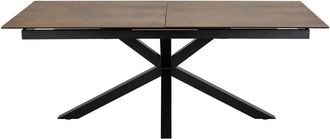 DRAWER Mesa comedor extensible 6-12 personas cerámica y metal - Marrón