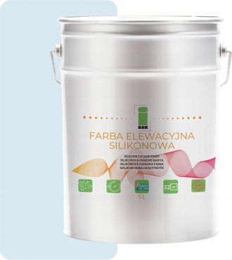 OEM Pintura De Fachada De Silicona Azul Claro 5l Permeable Al Vapor
