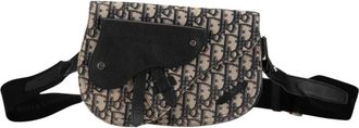 Dior Pre-owned Oblique Saddle Messenger Pouch - Dames - Vintage Heuptassen - Zwart - ONE Size - Leer - Vintage