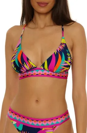 Trina Turk Paralia Reversible Halter Bikini Top in Multi at Nordstrom, Size 10