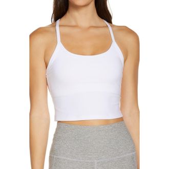 Beyond Yoga Space Dye Slim Racerback Crop Tank in Cloud White at Nordstrom, Size Large
