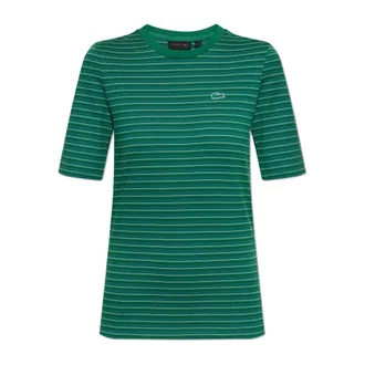 Lacoste T-Shirts, female, Green, Size: XS Runway Logo T-Shirt
