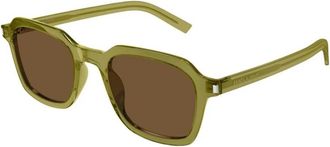 Saint Laurent Slanke Zonnebril - unisex - Zonnebrillen - Groen - 49 MM - Accessoires