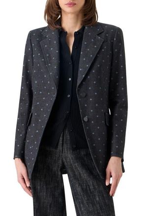 Akris Dots on Denim Blazer in Black Denim at Nordstrom, Size 10