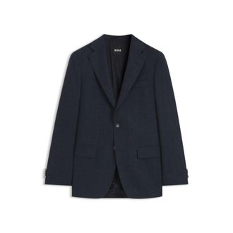BOSS Patterned slim-fit blazer in Italian virgin wool
