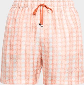 Amiri Mens Silk MA Quad Bowling Shorts