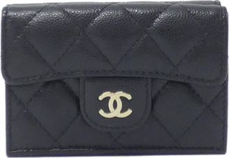 Chanel Black Bordeaux Grained Calfskin Coin Purse/Coin Case (Pre-Owned)