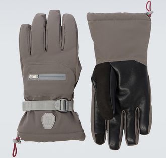 Brunello Cucinelli Leather-trimmed ski gloves