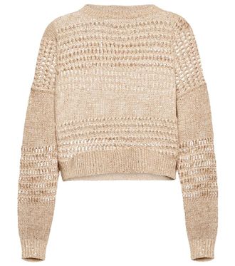 Brunello Cucinelli Embellished openwork sweater