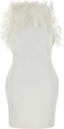 The Attico White Stretch Cady Mini Dress