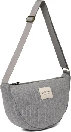 Studio Noos Flannel Chalkstripe Heuptas - Dames - Tassen - Grijs - Maat: ONE Size Flanel