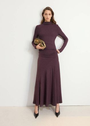 Mango Vestito maglia increspatura laterale vino - Donna - XXS - MANGO