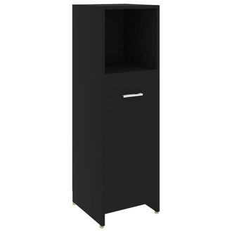 vidaXL Armario De Ba&ntilde;o Madera Contrachapada Negro 30x30x95 Cm Vidaxl