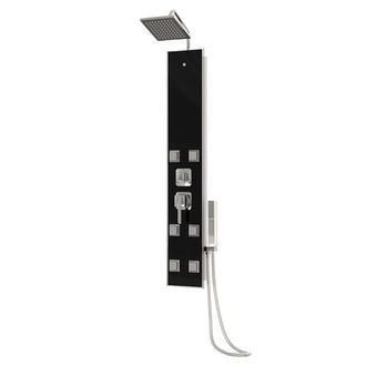 vidaXL Panel De Ducha De Vidrio 18x45,5x130 Cm Negro Vidaxl