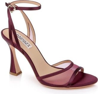 Badgley Mischka Ysabel Ankle Strap Sandal in Cherry Satin at Nordstrom, Size 7.5