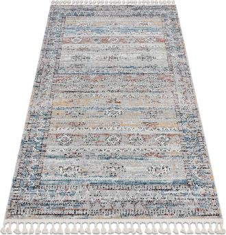 RugsX Rugsx - Alfombra Moderna Belle Bn25a Beige / Azul Franjas Beige 120x170 Cm