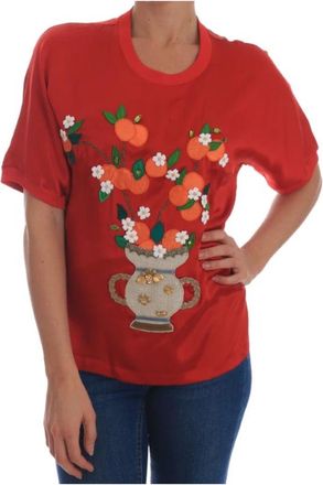 Dolce & Gabbana T-Shirts - Dames - T-shirts - Rood - 2XS - Katoen - Tops