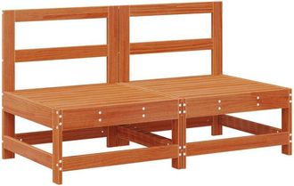 vidaXL Garden Middle Sofa Solid Pine Wood Wax Brown 124 x 62 x 70.5 cm vidaXL