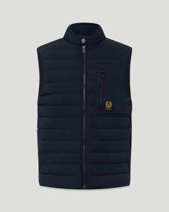 Belstaff Chassis Gilet Mens Lightweight Stretch Down Dark Ink Size XL