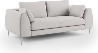 Divani.Store Divani.store - Plano Sof&aacute; Moderno En Microfibra T&eacute;cnica Desmontable 216 Cm Gris Claro