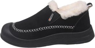 Generic Winter Boots, Suede Leather with Plush Velvet Lining, Round Toe, Cross-Border Style, Available in Black, Beige, Brown