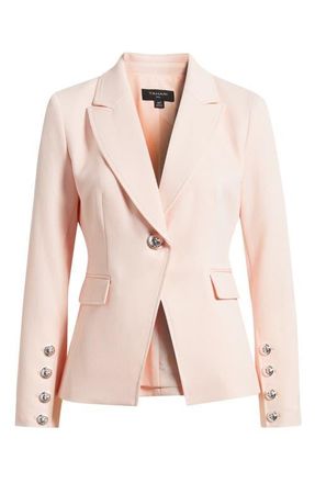 Tahari by ASL One-Button Blazer in Slipper Pink at Nordstrom, Size 16P