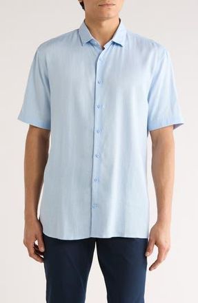 Soul of London Short Sleeve Sport Shirt in Blue /Bleu at Nordstrom Rack, Size Xx-Large