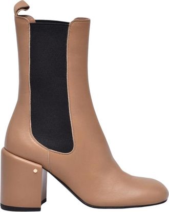Laurence Dacade Stivaletto - Dames - Laarzen met Hak - Beige - 37 EU - Leer - Schoenen
