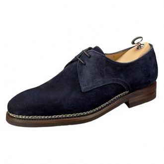 Bontoni Mens Carnera Suede Oxford Shoe In Navy