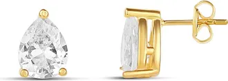 SHYMI Pear Shape Prong Set Stud Earrings in Gold at Nordstrom