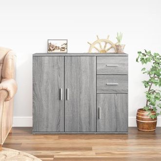 Berkfield Home Sideboard Grey Sonoma 91x29.5x75 cm Engineered Wood
