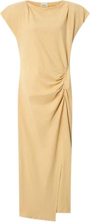 Isabel Marant Nadela ruched slit maxi dress - Yellow