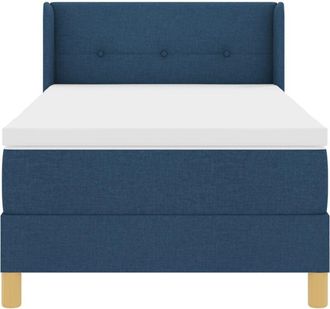 vidaXL Box Spring Bed with Mattress Blue 90 x 190 cm Fabric vidaXL