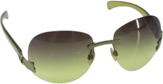 Chanel Pre-owned Accessories, female, Green, Size: ONE SIZE Pre-owned Plastic Sunglasses