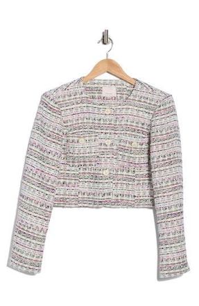 Cinq &agrave; Sept Auden Tweed Jacket in Vibrant Plum Multi at Nordstrom Rack, Size 12