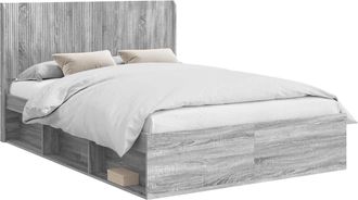 vidaXL Estructura De Cama Con Almacenamiento Y Cabecero Sonoma Gris Vidaxl