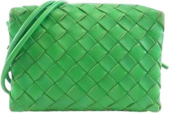 Bottega Veneta Pre-owned Cross Body Bags, female, Green, Size: ONE SIZE Pre-owned Lamb Shoulder Bag