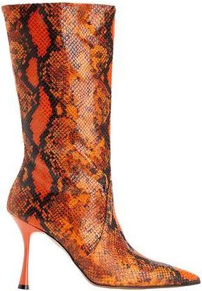8 by YOOX PYTHON LEATHER HEELED BOOTS