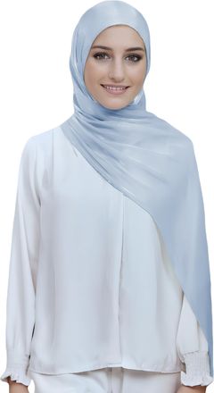 Lina & Lily Sheen Shimmer Womens Crepe Scarf Shawl Wrap Head Hijab Lightweight (Light Blue)