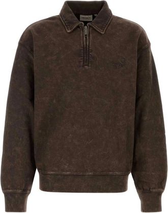 Carhartt Work in Progress Lambert Polo Sweat - Heren - Sweatshirts - Bruin - XL - Katoen - Hoodies & sweatvesten