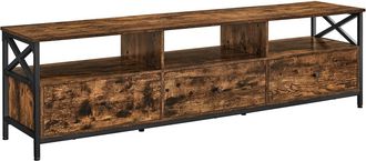 Vasagle Mueble de tv con 3 cajones y compartimentos de color marrón y negro