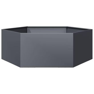 Berkfield Home Garden Planter Anthracite Hexagon 138x120x45 cm Steel in Dark Grey | Size: 138 x 120 x 45 cm