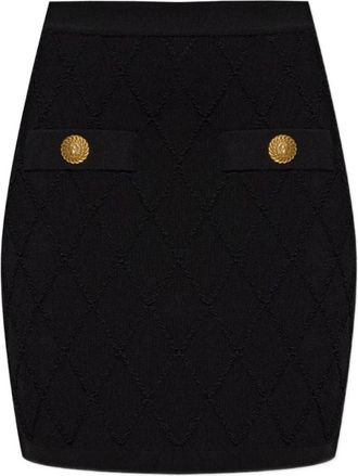 Balmain Rokken - Dames - Korte rokken - Zwart - S - Nylon - Rokken