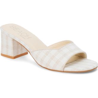 Matisse Footwear Birdie Block Heel Sandal in Natural Check at Nordstrom, Size 11