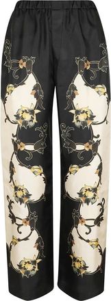 La DoubleJ Club Pants Plac&eacute;e - Dames - Broeken - Zwart - Maat: S Zijde